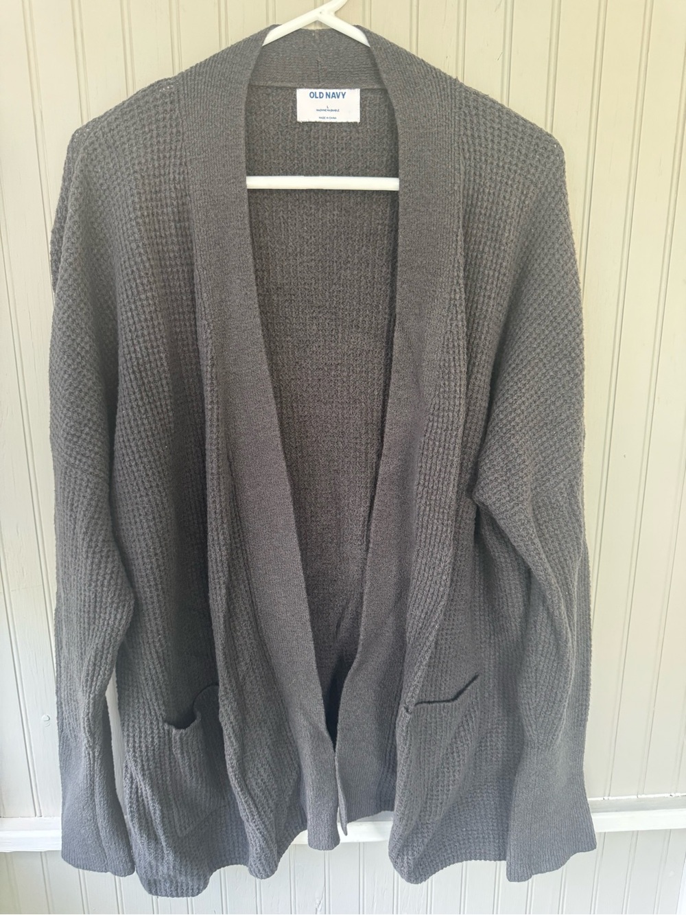 Old Navy Cozy oversized Charcoal Open-Front Knit Cardigan with Pockets